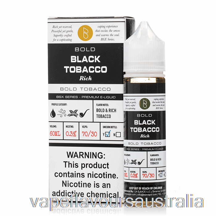 Vape Australia Black Tobacco - BSX Series - 60mL 3mg
